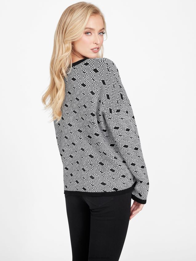 Guess jet black multi eco boxy cachet genser jet black multi kvinner F0LJ807197