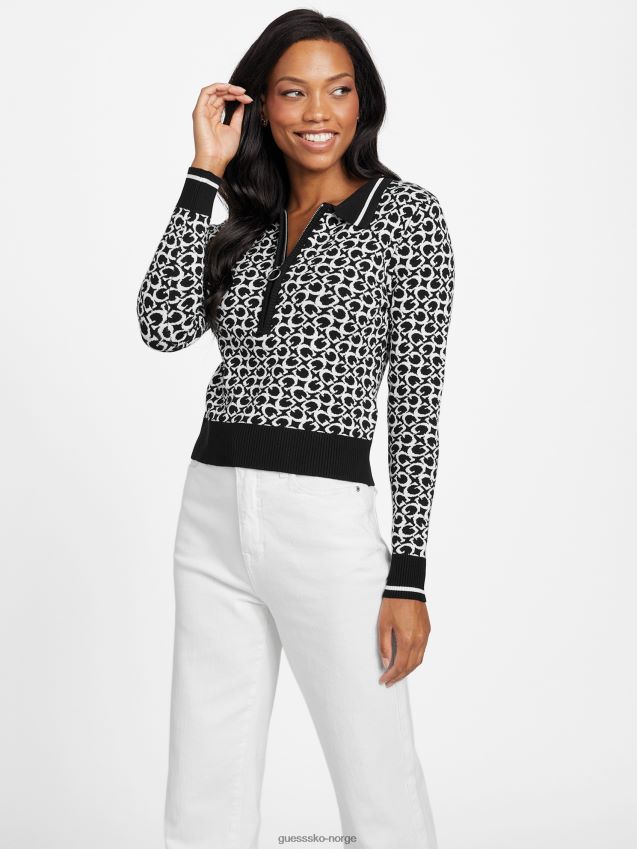 Guess jet black multi eco lohan logo genser jet black multi kvinner F0LJ806994