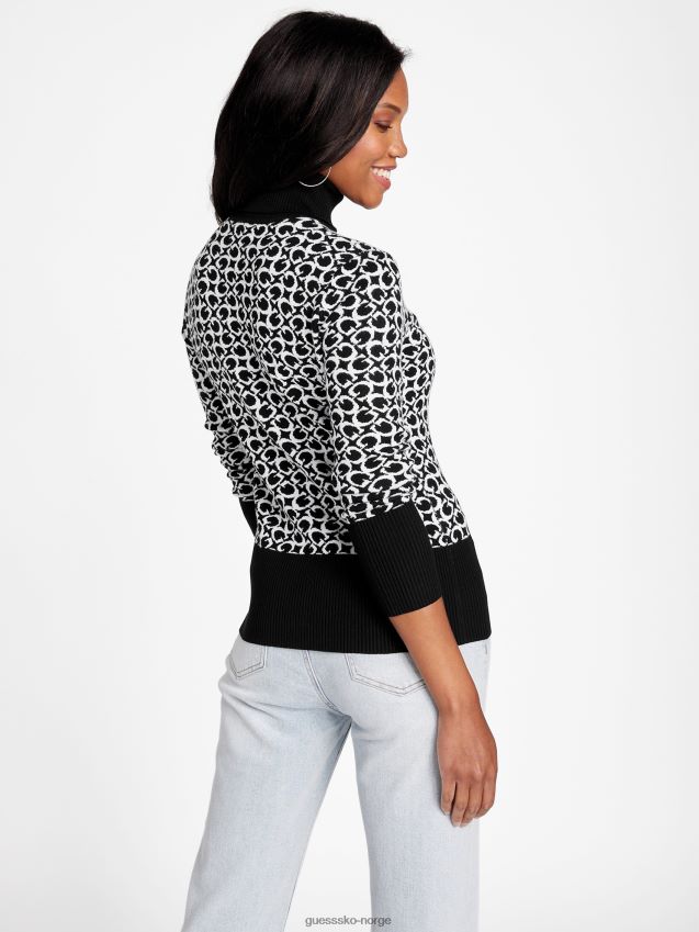 Guess jet black multi eco lohan turtleneck genser jet black multi kvinner F0LJ807071