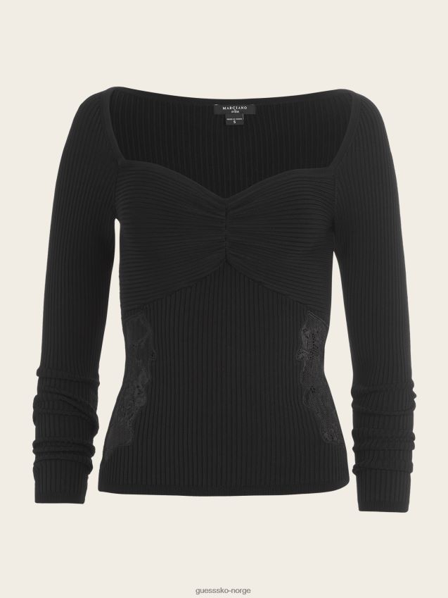 Guess jet black sadie blonder genser topp kulsvart kvinner F0LJ809326