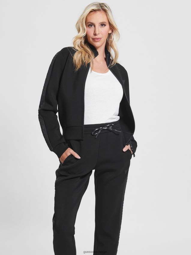 Guess øko allie scuba sweatshirt jet black kulsvart kvinner F0LJ809276