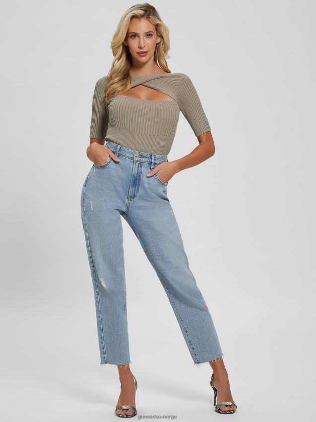 Guess øko aysha vendbar genser topp salvieblad salvieblad kvinner F0LJ809501