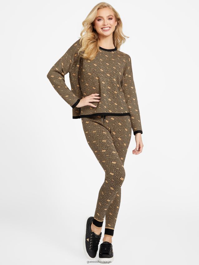 Guess øko boxy cachet genser ristet taupe multi ristet taupe multi kvinner F0LJ807196