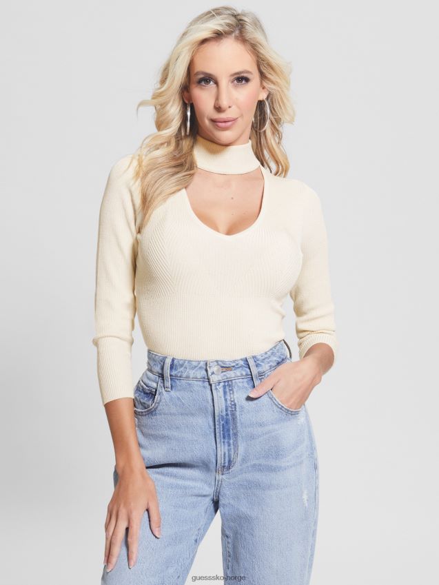 Guess lea cutout paljettgenser kremhvit multi kremhvit multi kvinner F0LJ809375