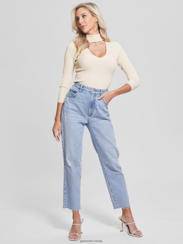 Guess lea cutout paljettgenser kremhvit multi kremhvit multi kvinner F0LJ809375