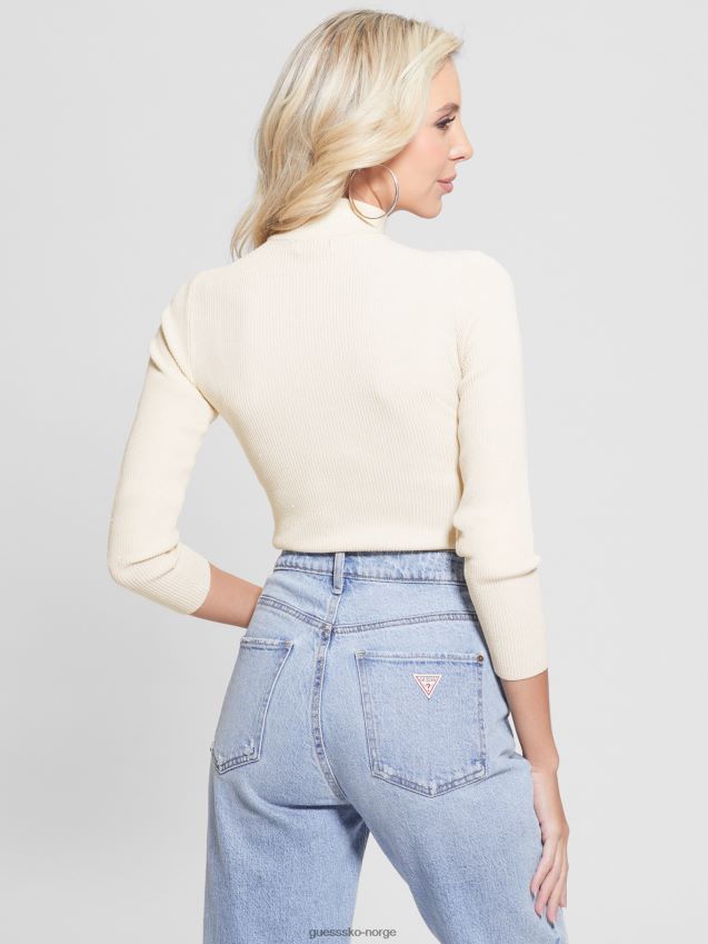 Guess lea cutout paljettgenser kremhvit multi kremhvit multi kvinner F0LJ809375