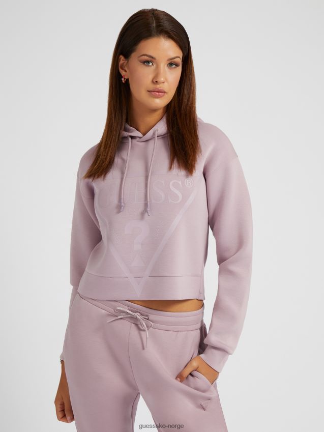 Guess lilla sweatshirt med logo foran lilla kvinner F0LJ803636