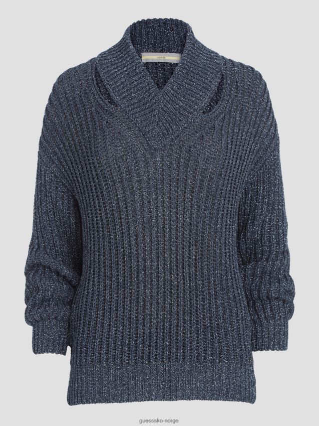 Guess lise cutout genser svertet blå lurex mult svertet blå lurex mult kvinner F0LJ809223