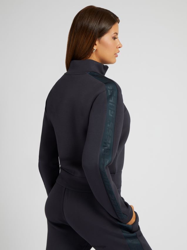 Guess mørkegrå genser med glidelås foran mørk grå kvinner F0LJ804877