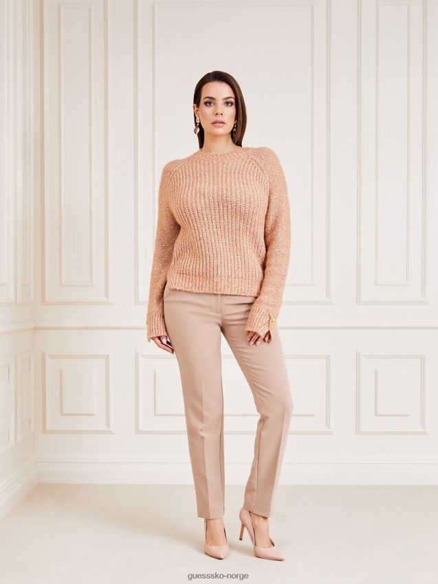 Guess marciano genser med rund hals beige beige kvinner F0LJ803544