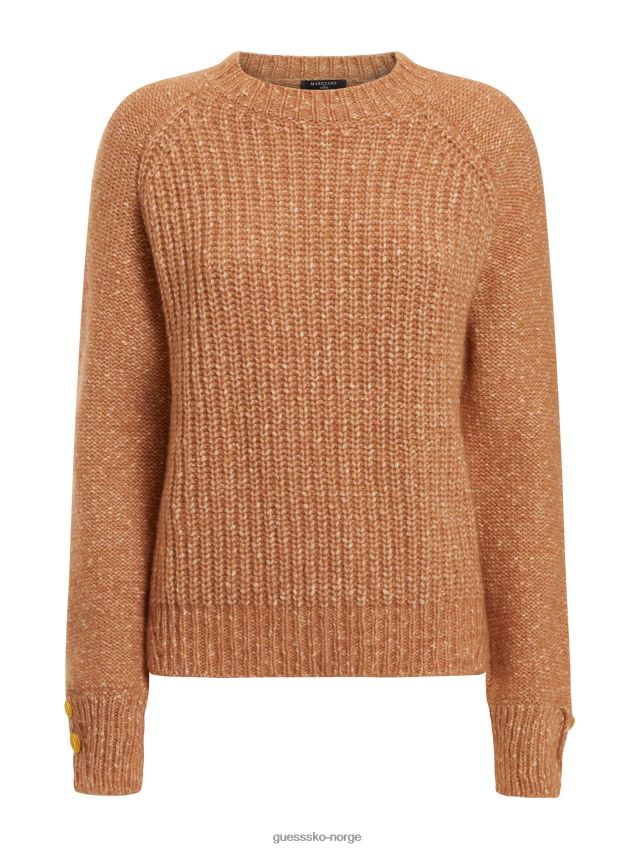 Guess marciano genser med rund hals beige beige kvinner F0LJ803544