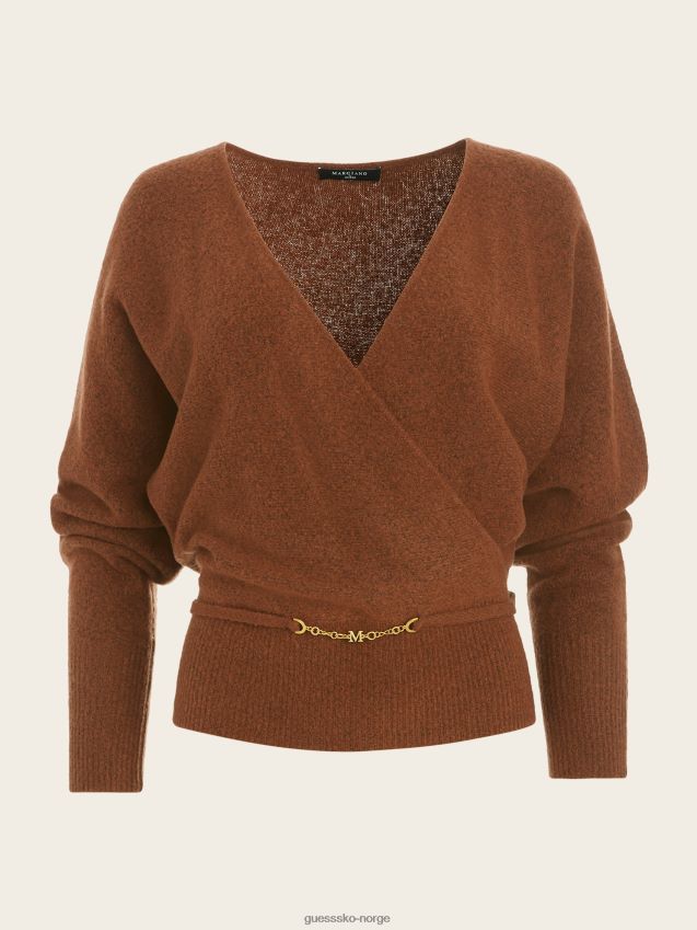 Guess monique ull-blanding genser topp brun skjønnhet brun skjønnhet kvinner F0LJ809384
