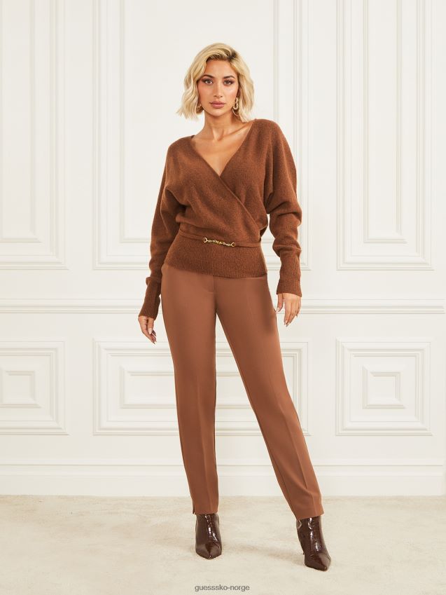 Guess monique ull-blanding genser topp brun skjønnhet brun skjønnhet kvinner F0LJ809384