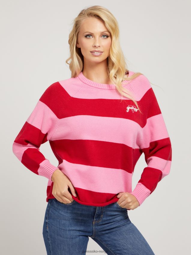 Guess multi rosa stripete genser multi rosa kvinner F0LJ806685