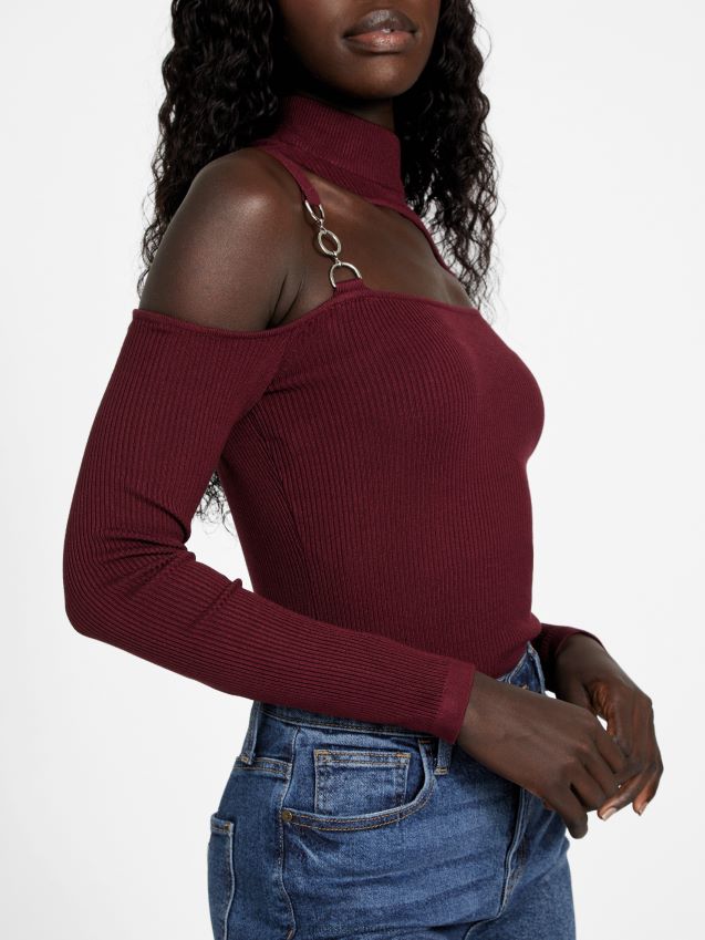 Guess mystisk vin edena cutout topp mystisk vin kvinner F0LJ807035