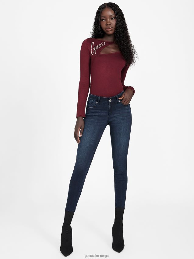 Guess nina cutout logo genser mystisk vin mystisk vin kvinner F0LJ806998