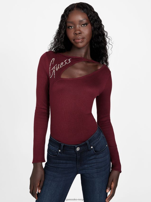 Guess nina cutout logo genser mystisk vin mystisk vin kvinner F0LJ806998