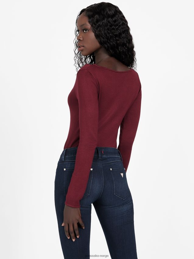 Guess nina cutout logo genser mystisk vin mystisk vin kvinner F0LJ806998