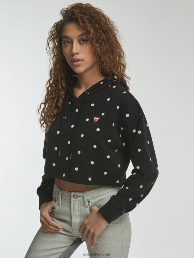Guess polkadot crop sweatshirt svart multi svart multi kvinner F0LJ806495