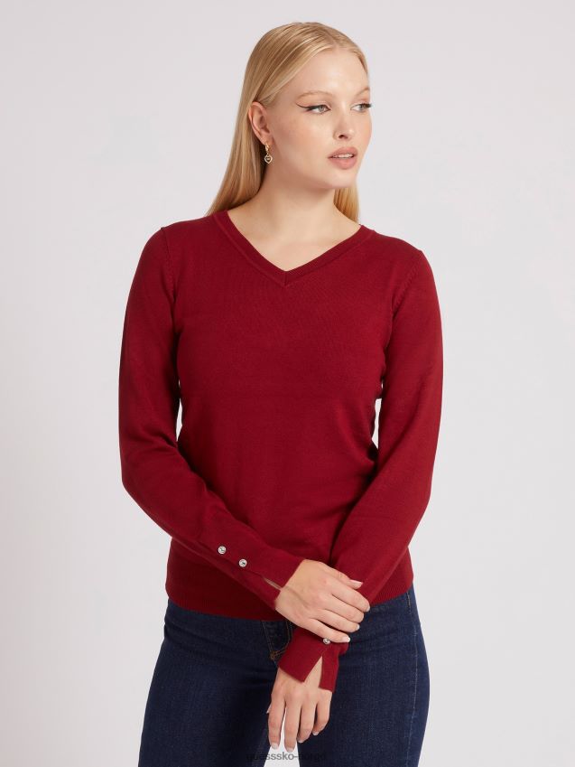 Guess rød genser med v-hals rød kvinner F0LJ803272