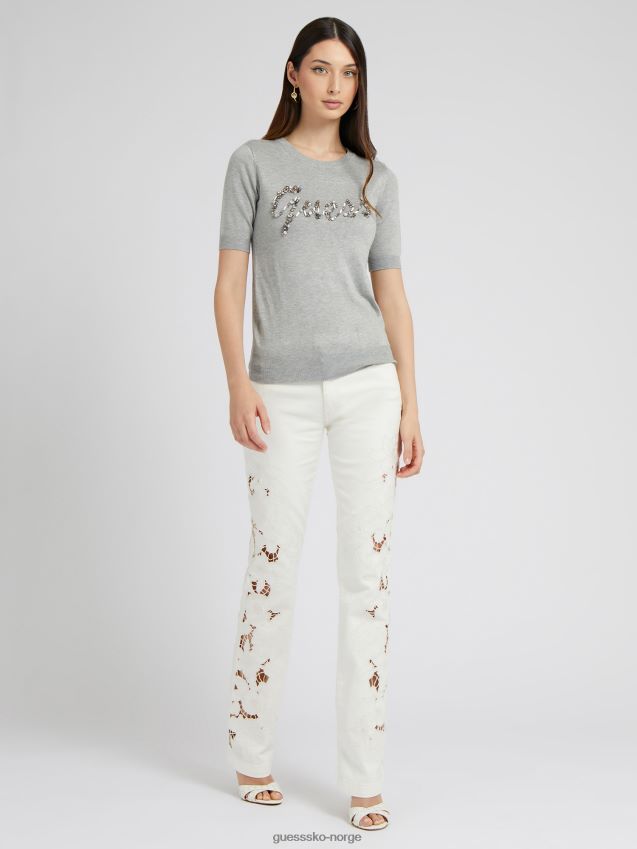 Guess rhinestones front logo genser grå multi grå multi kvinner F0LJ802807