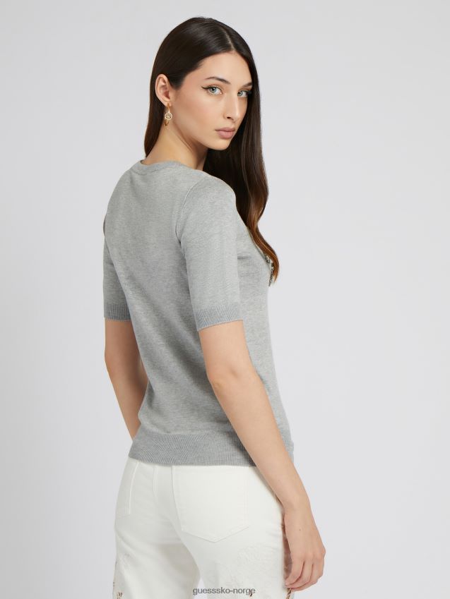 Guess rhinestones front logo genser grå multi grå multi kvinner F0LJ802807