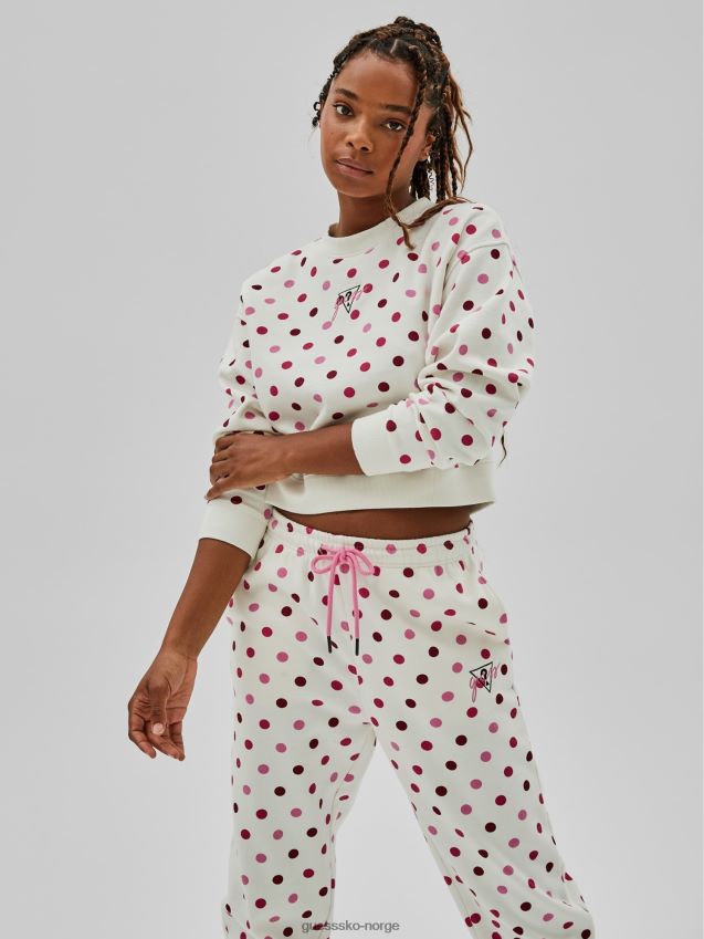 Guess rosa genser med prikker med trykk rosa kvinner F0LJ806225
