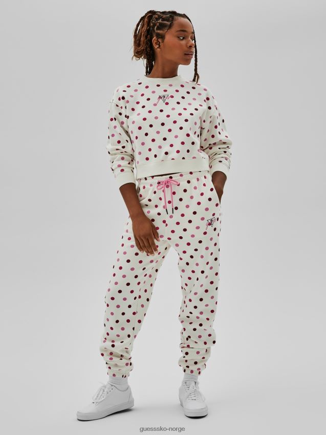 Guess rosa genser med prikker med trykk rosa kvinner F0LJ806225