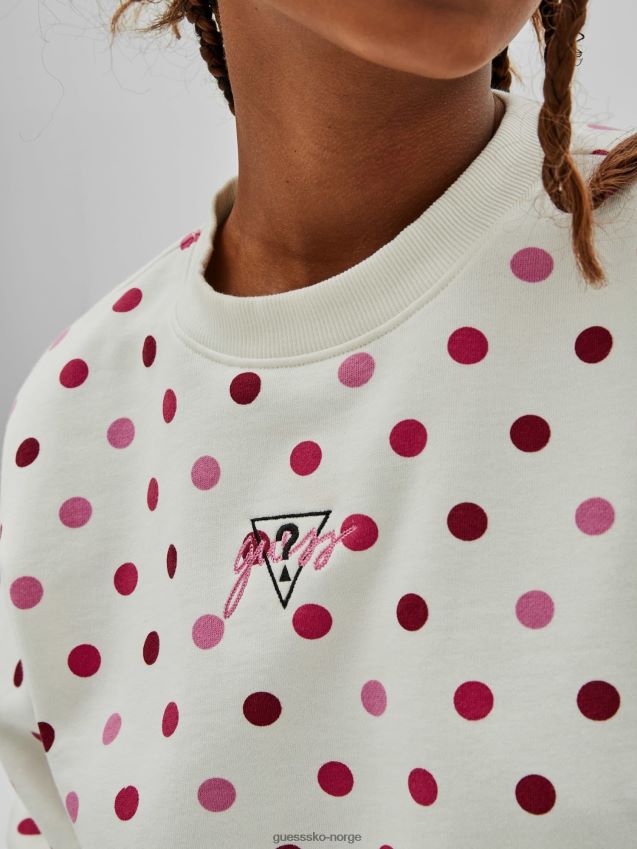 Guess rosa genser med prikker med trykk rosa kvinner F0LJ806225