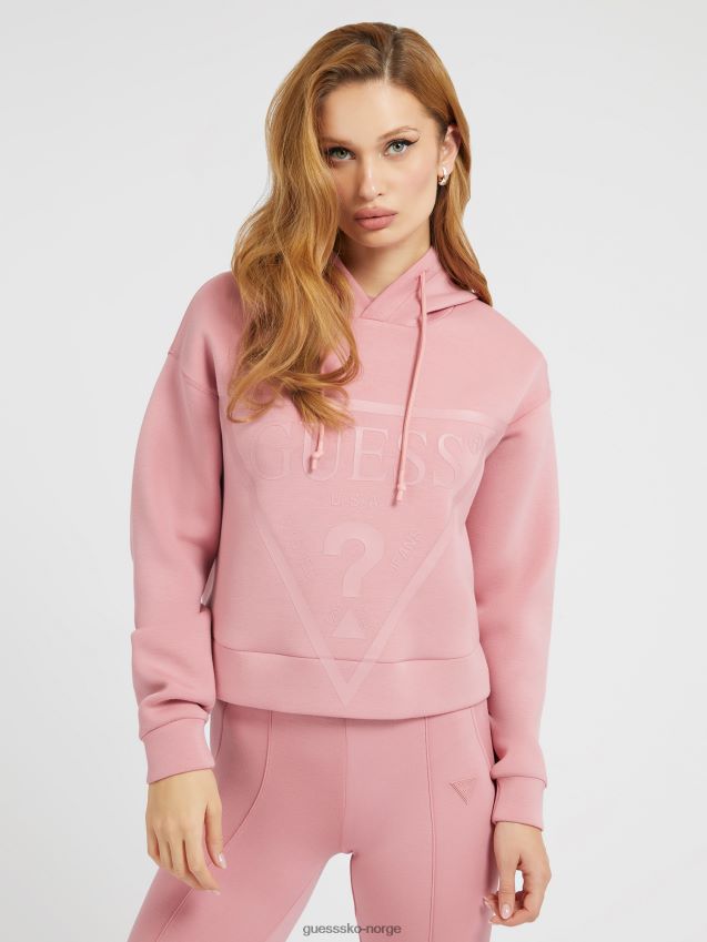 Guess rosa triangel-logo-genser foran rosa kvinner F0LJ804888