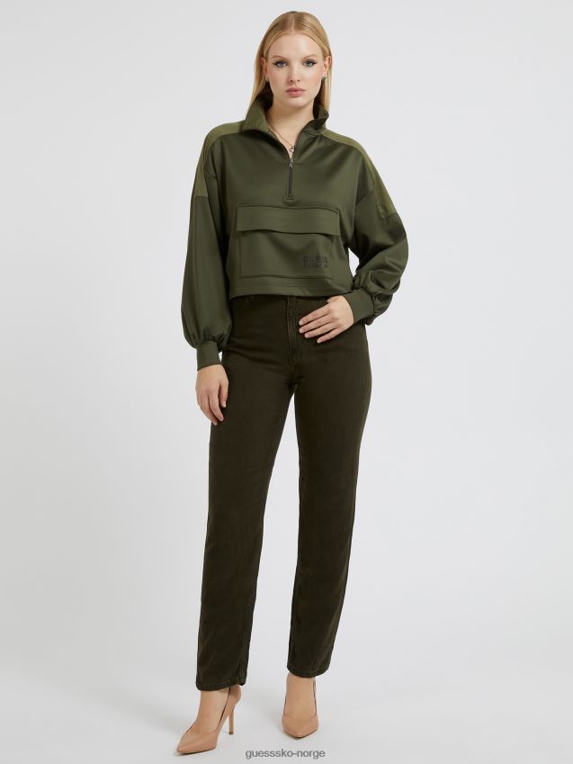 Guess sateng foran lomme genser grønn grønn kvinner F0LJ802861