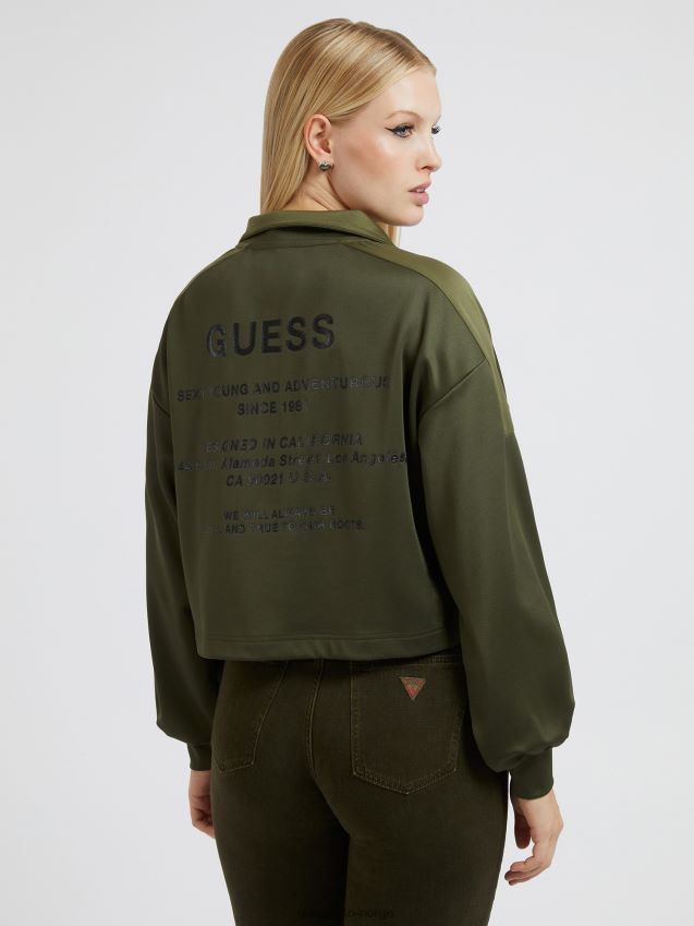 Guess sateng foran lomme genser grønn grønn kvinner F0LJ802861