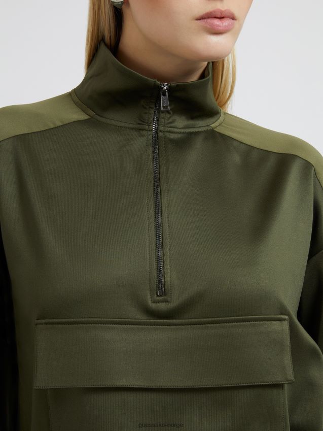 Guess sateng foran lomme genser grønn grønn kvinner F0LJ802861