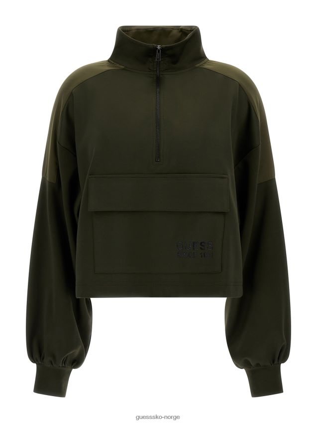 Guess sateng foran lomme genser grønn grønn kvinner F0LJ802861