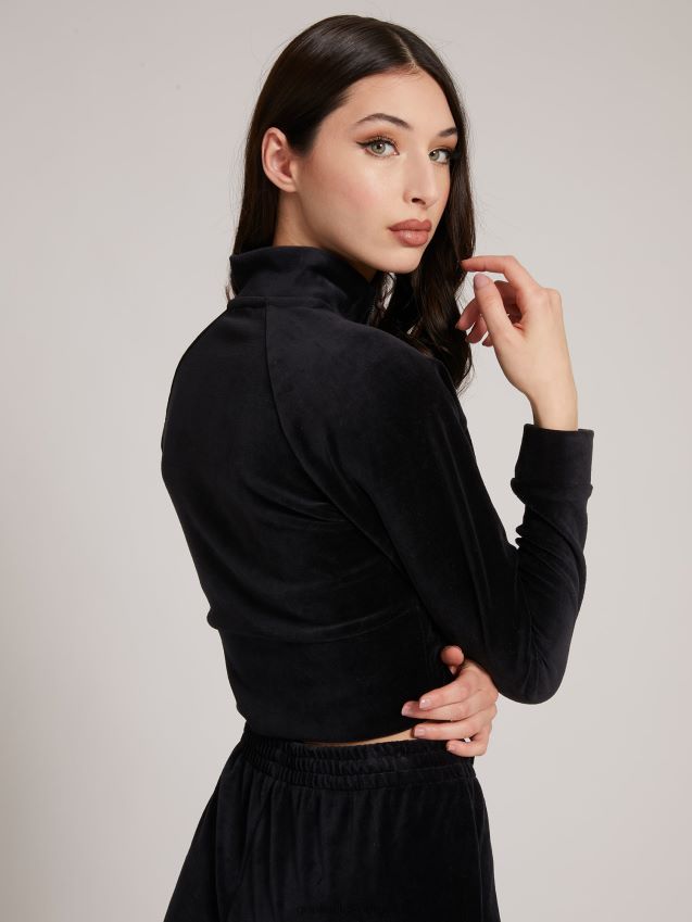 Guess sort chenille sweatshirt med glidelås svart kvinner F0LJ805809
