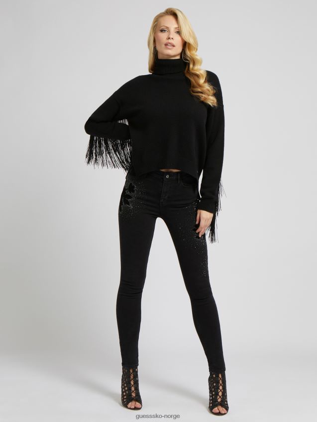 Guess sort frynser ullblanding genser svart kvinner F0LJ803097