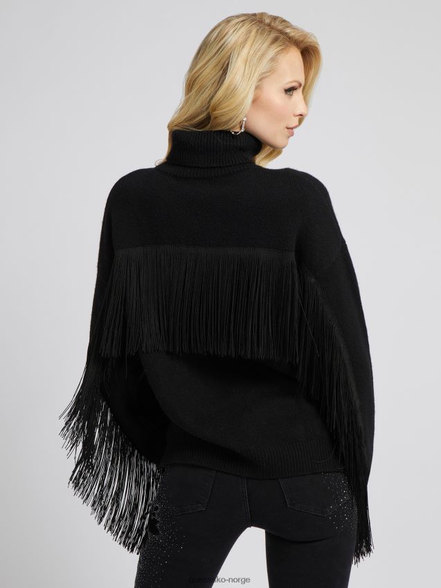 Guess sort frynser ullblanding genser svart kvinner F0LJ803097
