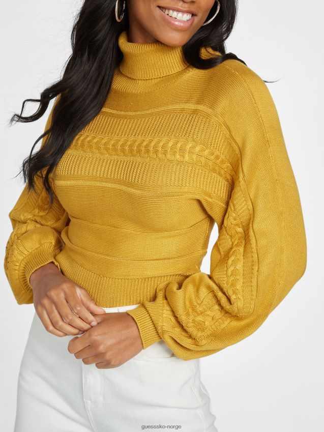 Guess sun shadow zayla flettet turtleneck genser solskygge kvinner F0LJ806973