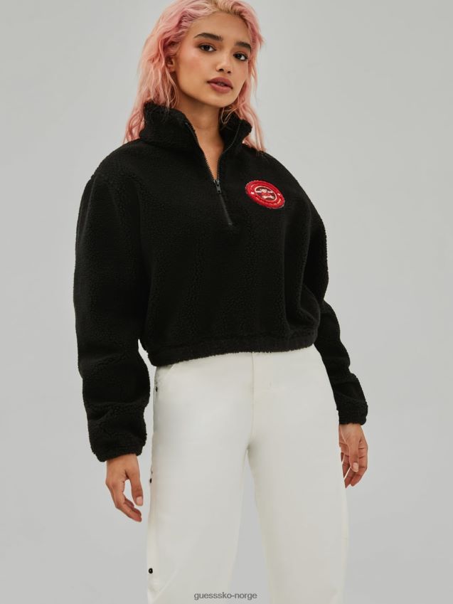 Guess svart genser med logo foran svart kvinner F0LJ806244