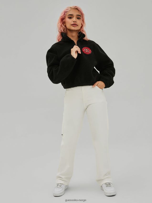 Guess svart genser med logo foran svart kvinner F0LJ806244