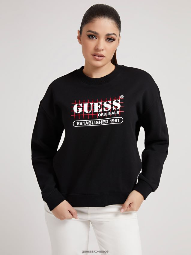 Guess svart genser med logo foran svart kvinner F0LJ806652