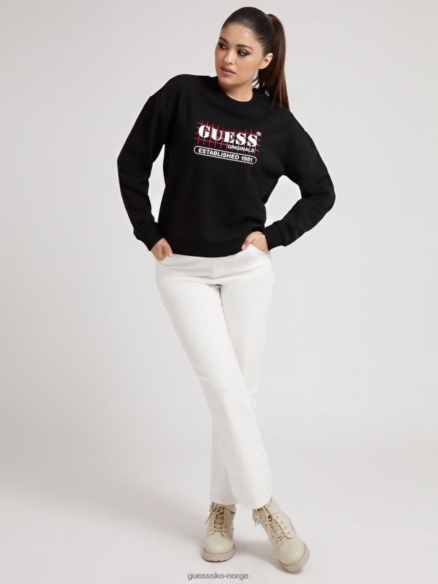 Guess svart genser med logo foran svart kvinner F0LJ806652