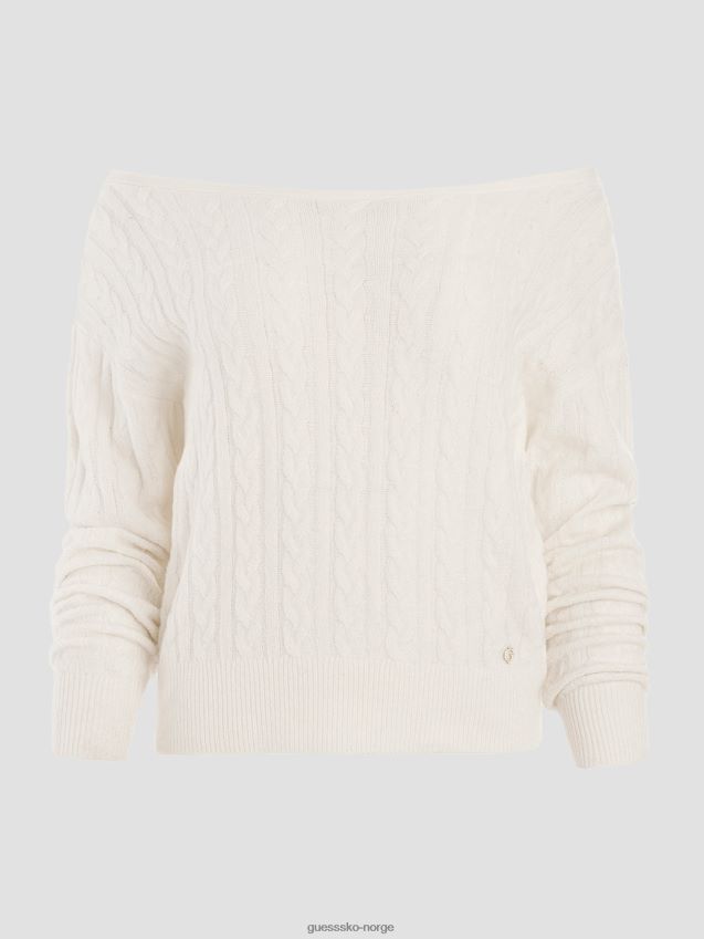 Guess teresa blandet kabelstrikket genser due hvit due hvit kvinner F0LJ809321