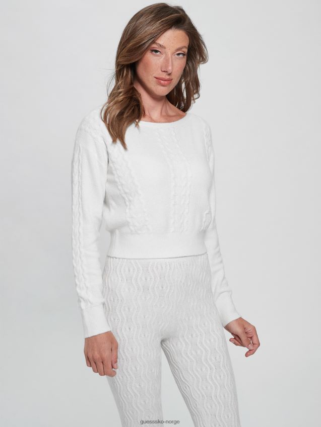 Guess teresa blandet kabelstrikket genser due hvit due hvit kvinner F0LJ809321