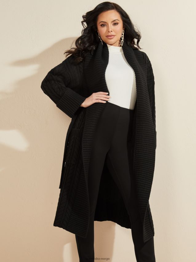 Guess xian genser cardigan jet black kulsvart kvinner F0LJ809721