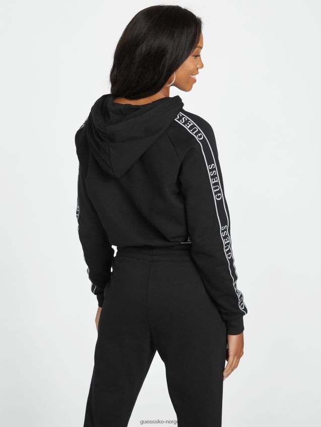 Guess blanch logo tape hettegenser jet black kulsvart kvinner F0LJ807346