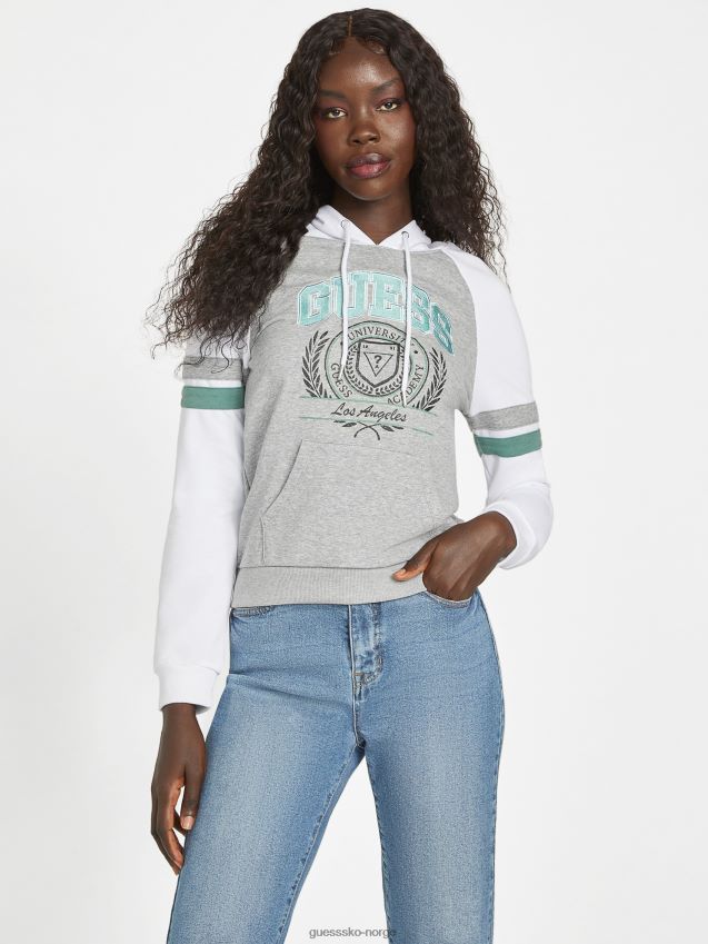 Guess eco color-block varsity hettegenser lys melert grå lys melert grå kvinner F0LJ807074