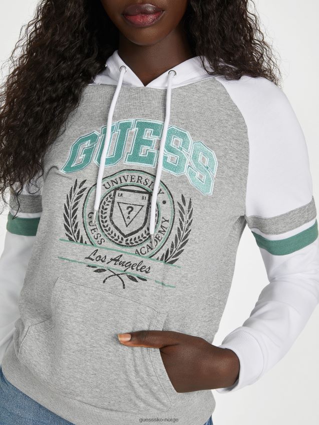 Guess eco color-block varsity hettegenser lys melert grå lys melert grå kvinner F0LJ807074