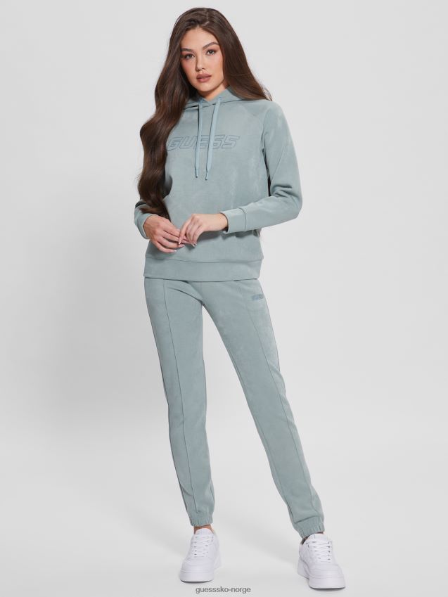 Guess helgrå euphemia hettegenser i imitert semsket skinn hel grå kvinner F0LJ809290