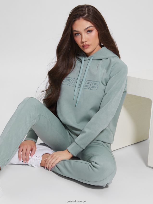 Guess helgrå euphemia hettegenser i imitert semsket skinn hel grå kvinner F0LJ809290